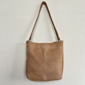 Vintage 90s Y2K St John's Bay Brown Tan Suede Leather Shoulder Bag Soft Slouchy